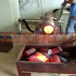 induction forging d120mm copper billets by 300kw mf induction heater