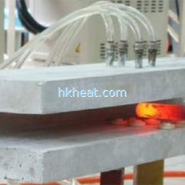 U shape induction coil for heating steel ends