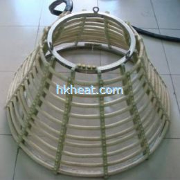 custom-build coniform (subuliform) induction coil for heating 2 ton shaft sleeve