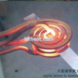 double flat shape induction coil for annealing metal strip