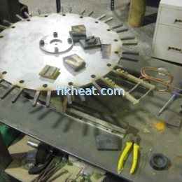 grinding shoe by induction brazing
