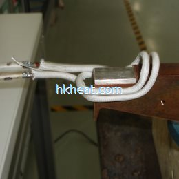 induction brazing hard alloy to copper