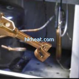 induction brazing of refrigerator part by custom-design induction coil