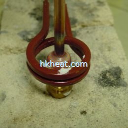 induction brazing brass fitting to copper