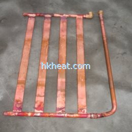 induction brass soldering copper pipes and plate