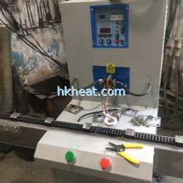 induction brazing ss steel parts with auto feed system by uhf induction heater