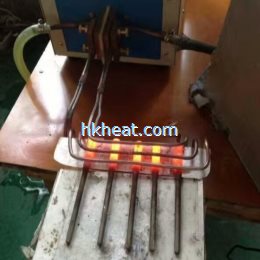 induction forging 5 bolts ends by l shape induction coil