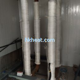 induction heating pipelines by full air cooled induction heaters