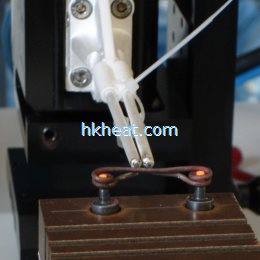 induction hardening bolts ends by dual heads induction coil