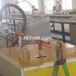 induction heating electric wire online by double induction coil