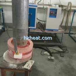 induction heating ends of steel pipe by MF induction heater