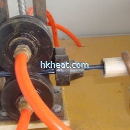 induction heating reinforcing rebar (steel bar) online by multi induction coils