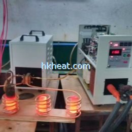 induction heating steel 4 rods by 4 heads (multi heads) induction coil