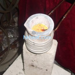 induction melting copper by 25kw induction heater