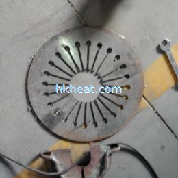 induction quenching brake flange by 200kw uhf induction heater