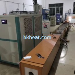 induction tempering long steel rod with customized  series connection induction coil