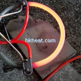 quick induction heating cambered, half-round steel rod