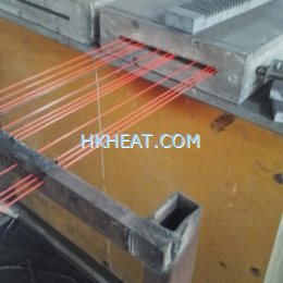 induction annealing 1mm to 2mm steel wire online by 200KW MF induction heater